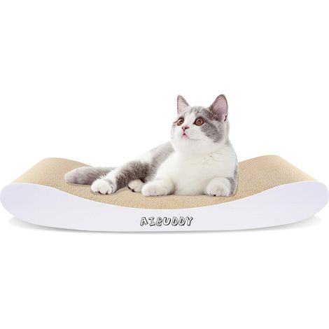 Griffoir pour chat en carton recyclable durable avec herbe à chat 44 x 25 x 7 cm (1/5)