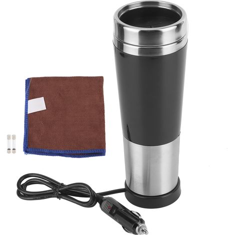 Tasse électrique auto 450ml, acier inoxydable 304, chauffage sous vide, gobelet voyage 75W DC 12V (1/5)