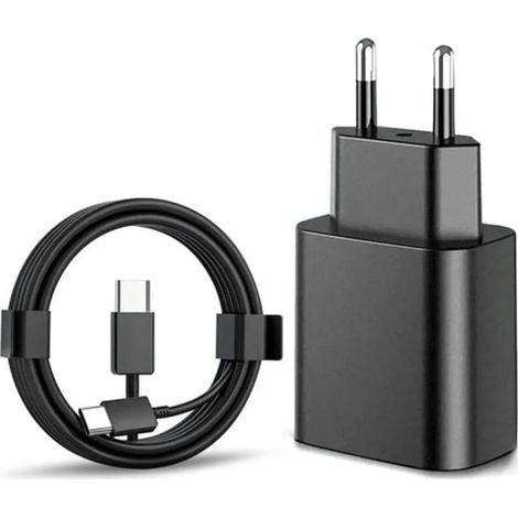 Chargeur rapide USB-C pour iPhone et Samsung, adaptateur secteur 20 W + câble de 2 m (1 unité), Samsung (45 W noir) (1/5)