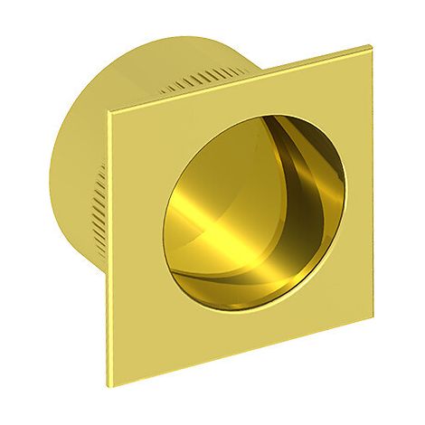 Tire-doigt carré 28 mm pour porte coulissante, acier finition doré