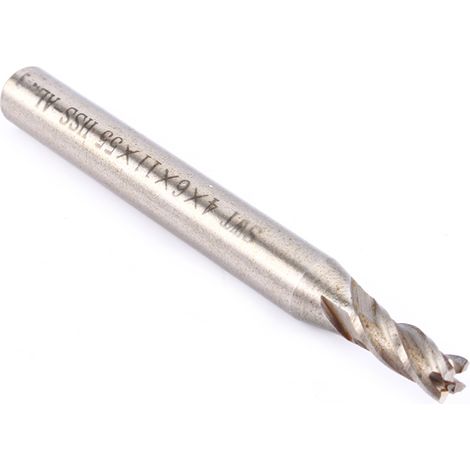 Fraise à 4 dents en acier rapide (HSS) de haute qualité, queue droite, usinée CNC, 4 à 12 mm. (1/5)