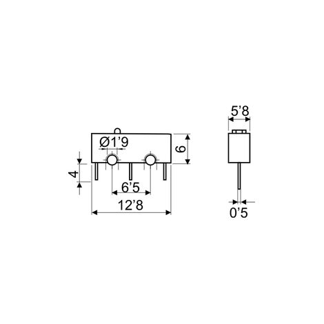 Microinterruptor Sin Palanca 2a 250vac 12x6mm 11.501 (1/5)