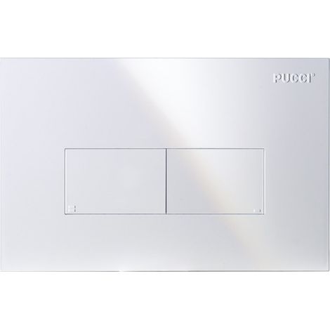 PLACCA PER CASSETTA INCASSO PUCCI ECO 2 PULSANTI LINEA MOD.2014 Misura: Bianca (1/3)