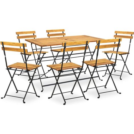 7-tlg. Garten-Essgruppe Klappbar Akazie Massivholz