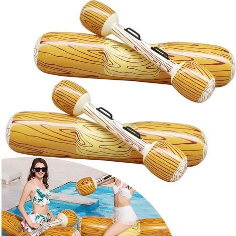 2 PCS Bouee Piscine Adulte, 2 in 1 Matelas Gonflable Piscine, Portable Hamac d'eau Gonflable, Fauteuil Gonflable, Manuelle Jouets de Piscine pour Plage Partie Vacances