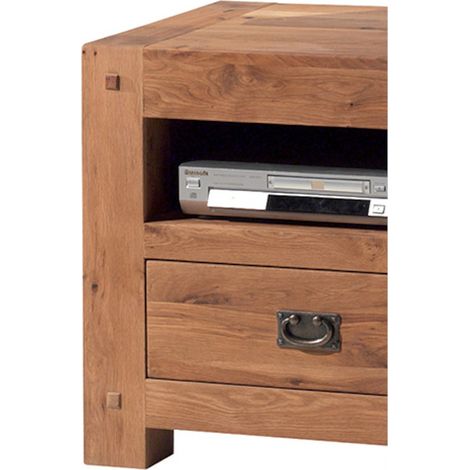 Meuble TV chêne 150cm Lodge Casita LODTV2 - 150x50x60 cm - Kayu Meuble (1/4)