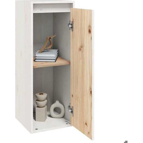 Armoire murale - 813498 - Bois de pin massif - Blanc - 30 x 30 x 80 cm (1/5)