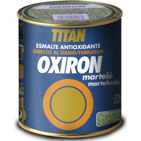 PINTURA OXIRON MARTELE VERDE SEDA 750 ML TITAN (1/2)