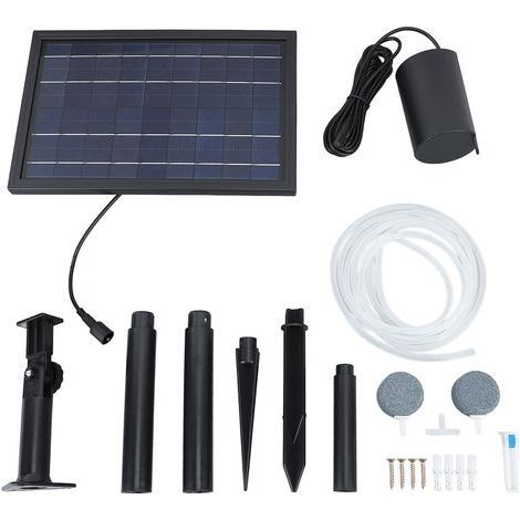 Aérateur solaire d'étang 10V 8W, pompe à Air à oxygène alimentée par tuyaux pour petits réservoirs de poissons, culture hydroponique d'aquarium (1/5)