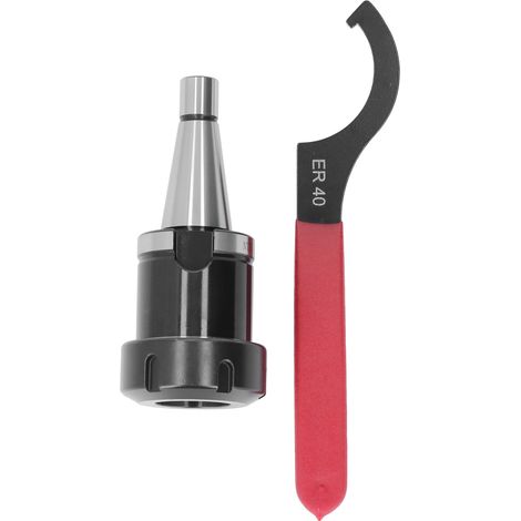 Porte-outil NT30 ER40 40Cr à mandrin fileté M12 pour fraisage CNC avec clé (1/5)