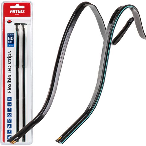 Tiras LED laterales para coche, color azul, 2x30cm, 12V amio-04578 (1/5)