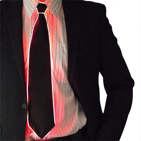 Cravate lumineuse en fil EL néon LED pour DJ, bar, club et scène (1/5)