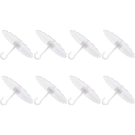 Lot de 8 crochets de plafond auto adhésifs blancs robustes (1/5)
