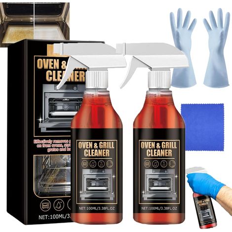 Oven and Grill Cleaner Spray, Oven Cleaner Heavy Duty Spray,All Purpose Cleaners Sprays, Removes Baked On Food and Burnt-In Grease Fast, for Ovens, Barbecues, Grills, Racks & Trays (2set) (1/5)