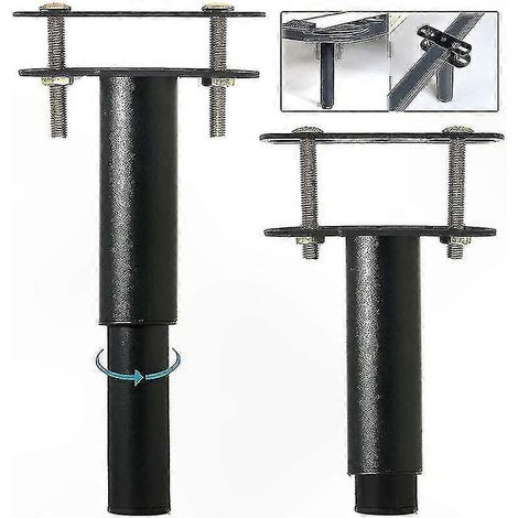 Support de lit central réglable 2 pièces, pied en acier robuste pour stabilité, barre de maintien renforcée, compatible sommier à lattes, usage universel, fixation facile. (1/5)