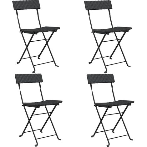 Maison Exclusive - Klappstühle, 4 Stück, schwarz, aus Polyrattan (1/5)