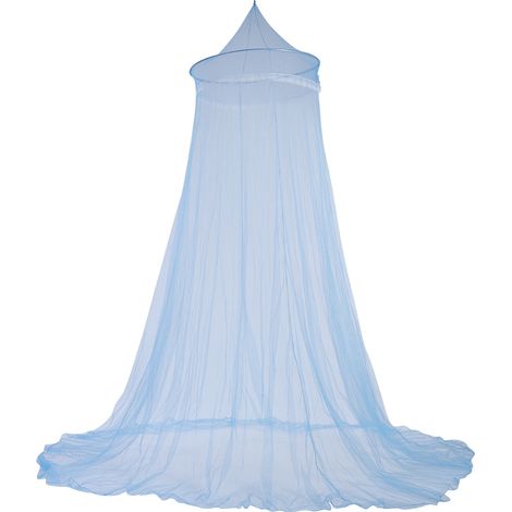 Voile moustiquaire princesse dentelle élégant pour lit fille - Ciel de lit bleu pour chambre d'enfant