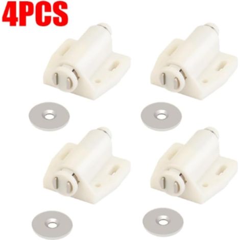Paquet de 4 Aimants Simples pour Armoire, Fermeture de Porte de Meuble Invisible, Rebondisseur de Porte D'Armoire, Ferme-Porte de -Robe, Blanc Durabl (1/5)
