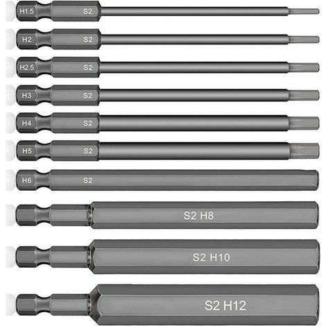 Embouts Allen Magnétiques - Lot de 10, 1.5-12mm, Douille Hexagonale, pour Tournevis, Clé, Fixation Précise (1/4)