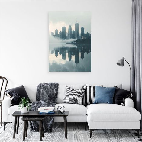 Wandbild Moderne Gebäude Stadt im Nebel 60x90 (1/4)