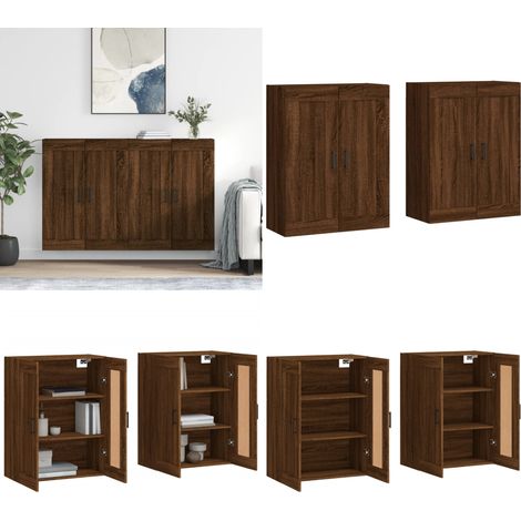 Armoires murales 2 pcs chêne marron bois d'ingénierie - Armoire Murale - Meuble Rangement - Buffet - Commode - Étagère Murale - Home & Living (1/5)