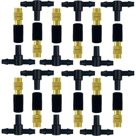 Lot de 12 buses de pulvérisation réglables en laiton pour système d'irrigation, pulvérisateur d'arrosage connecté, buse d'irrigation 4/7 (1/5)