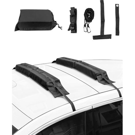 Kit universal de portaequipajes de techo, rieles de techo blandos con correas de sujeción para kayak, tabla de surf, canoa, tabla de snowboard, tabla de paddle surf. (1/5)