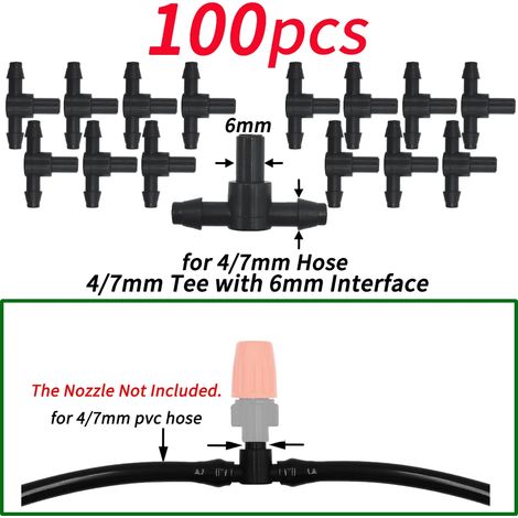 (J-100PCS) Supports de tige fixes à crochet en C de 6,35 mm (1/4") pour tuyau de 4/7 mm, pots de fleurs, système d'irrigation goutte à goutte, serres et serres. (1/4)