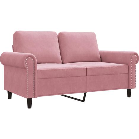Canapé  Sofa à 2 places Rose 120 cm Velours