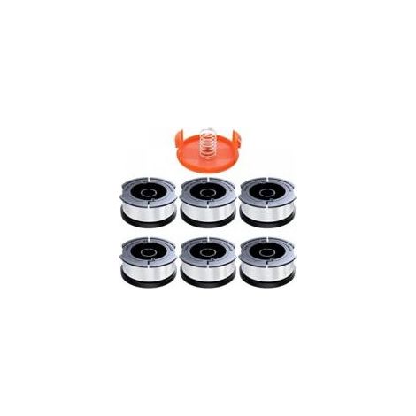 Pack de 6 bobines de fil coupe-bordure 1,65mm – 9m nylon polyamide – Système d'alimentation automatique – Compatible Black et Decker (1/4)