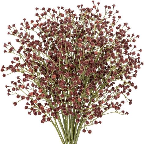 Lot de 10 Brins de Gypsophile Artificiel Marron 60cm, Fleurs Synthétiques pour Décoration Mariage et Fête (1/5)