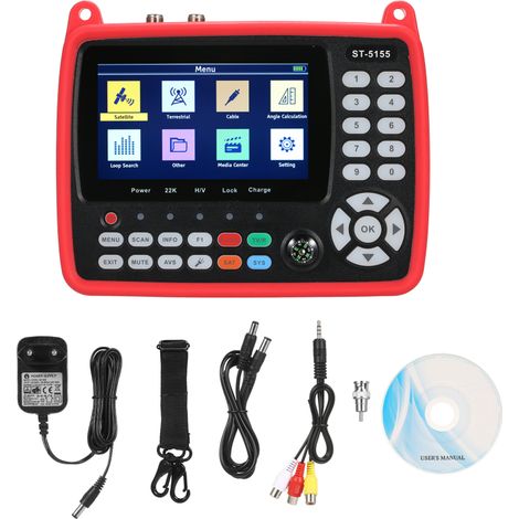 Irovami Détecteur satellite DVB-S/S2/T/T2 – 2600mAh, 4.3″, H.265 – Idéal pour signal, installation, portable (1/5)