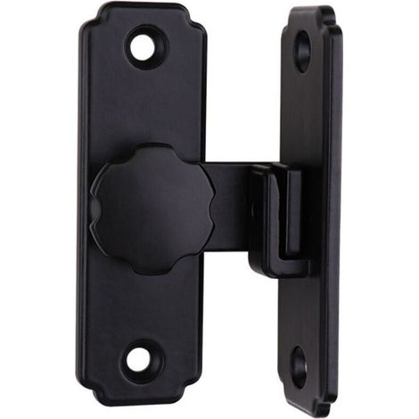 Latch and Lock, Door Latch, Barn Door Lock, 90 Degree Locking Loop, Sliding Locking Latch, Suitable for Barn Cage Doors and Windows (Black, Size: (1/5)
