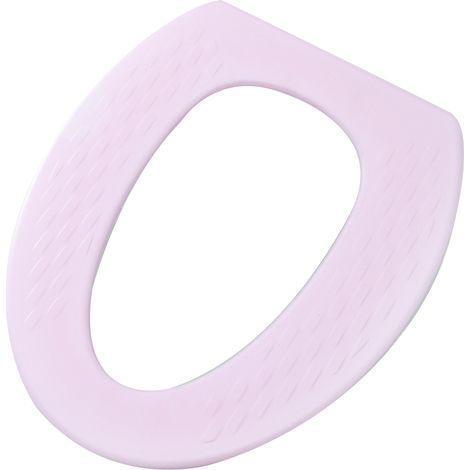Coussin de siège de toilette imperméable en EVA, réutilisable, chaud et doux, accessoire de salle de bain (rayures roses) (1/2)