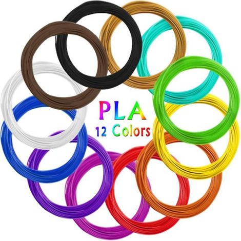 Filament pour stylo 3D, 12 couleurs, 1,75 mm, 3 m par couleur, matériaux d'impression 3D (1/4)