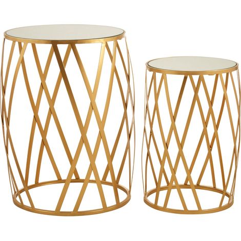 Premier Housewares Avantis Set of 2 Cross Design Side Tables (1/5)