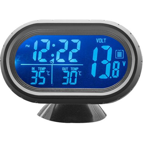 Thermomètre d'horloge de voiture, voltmètre, jauge 3 en 1 (1/5)