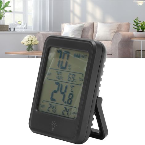 MC41 Digitales elektronisches Thermometer und Hygrometer für den Innenbereich mit Digitalanzeige, MC41 Schwarz (1/5)