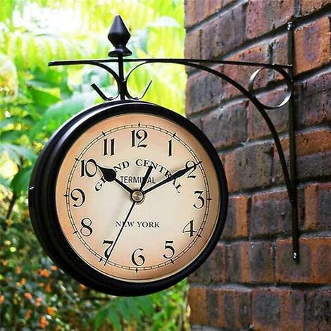 KZQ Paddington Station Garten Doppelseitige Außenwanduhr (1/4)
