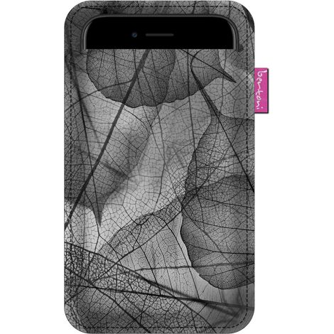 Custodia per smartphone, motivo "Fragile" - Feltro ecologico, 105x175 mm, grigio, stampa resistente, protezione per telefono, lavabile a 40°C, Bertoni (1/5)
