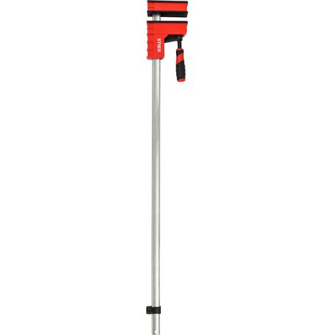 STIER Korpuszwinge, 1000 mm Spannweite, 95 mm Ausladung, 6000 N Spannkraft, aus duktilem Gusseisen, Spannwerk