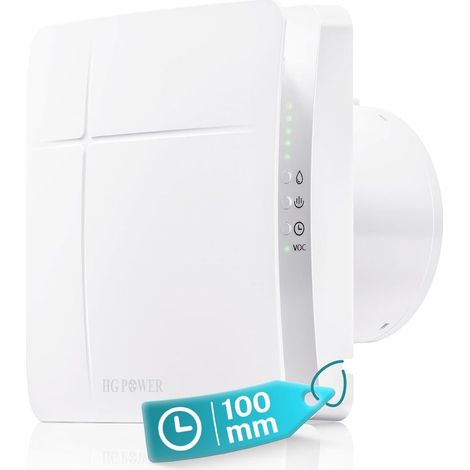 Extracteur d'Air Hygroréglable 100 mm, d'humidité COV et Minuterie (1/5)