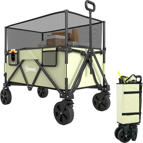 Klappbarer Einkaufswagen 180 l mit verstellbarer Grifflänge und -winkel sowie ausziehbaren Seitenwänden, Tragkraft 120 kg, Persimmon