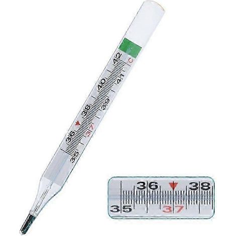 Thermomètre clinique traditionnel en verre Geratherm Classic à double échelle 2025, sans mercure (1/5)