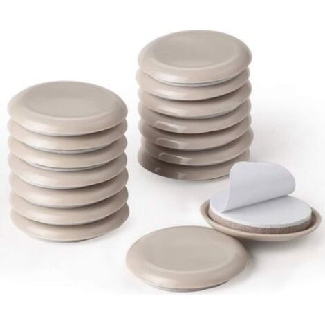 Furniture Pads 16 Pieces Self-Adhesive 54mm Round Furniture Sliders for Floor Protector (Beige) (1/5)