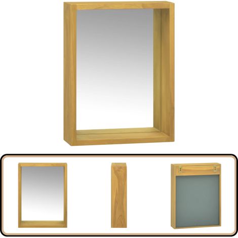 Spiegelschrank 30x10x40 cm Massivholz Teak - Spiegelschrank - Badezimmermöbel - Teakholzmöbel - Wandspiegel - Aufbewahrungsraum