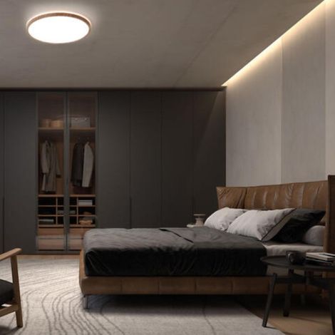 Plafonnier led 40W effet bois naturel Osona (1/5)