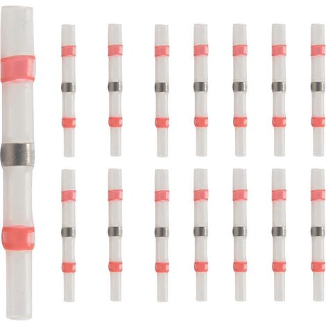 50Pcs Manchons de Soudure pour Fils Électriques, Connecteurs à Souder Rouges, Embouts à Manchon, Kit de Raccordement pour Câblage (1/5)