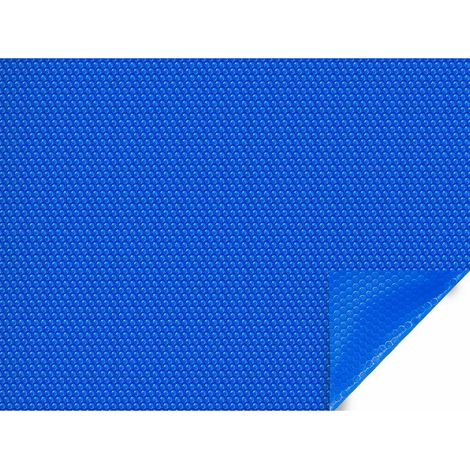 Bâche à bulles bleue pour piscine – Couverture isolante épaisseur 400 µm, dimensions 3,57 x 2,47 m, avec finition bordée d’un seul côté, augmente la température de l’eau de 2 à 4 °C