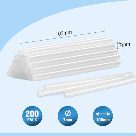Lot de 200 Bâtons de Colle Chaude 100 x 7mm, Bâtonnets de Colle Transparents Universels pour Pistolet à Colle Chaude, Idéal pour Bricolage, Artisanat, Loisir (1/5)